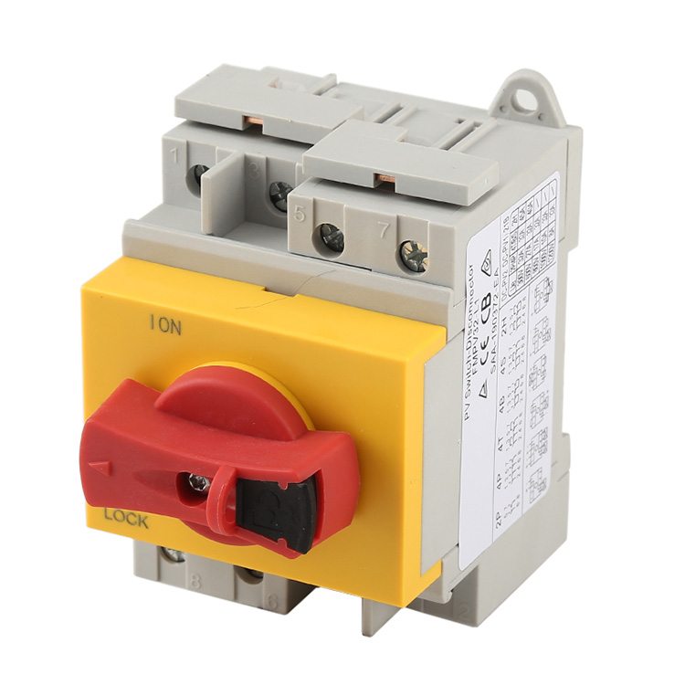 Din Rail Mounted DC Isolator Disconnect Switch Untuk Solar Pv