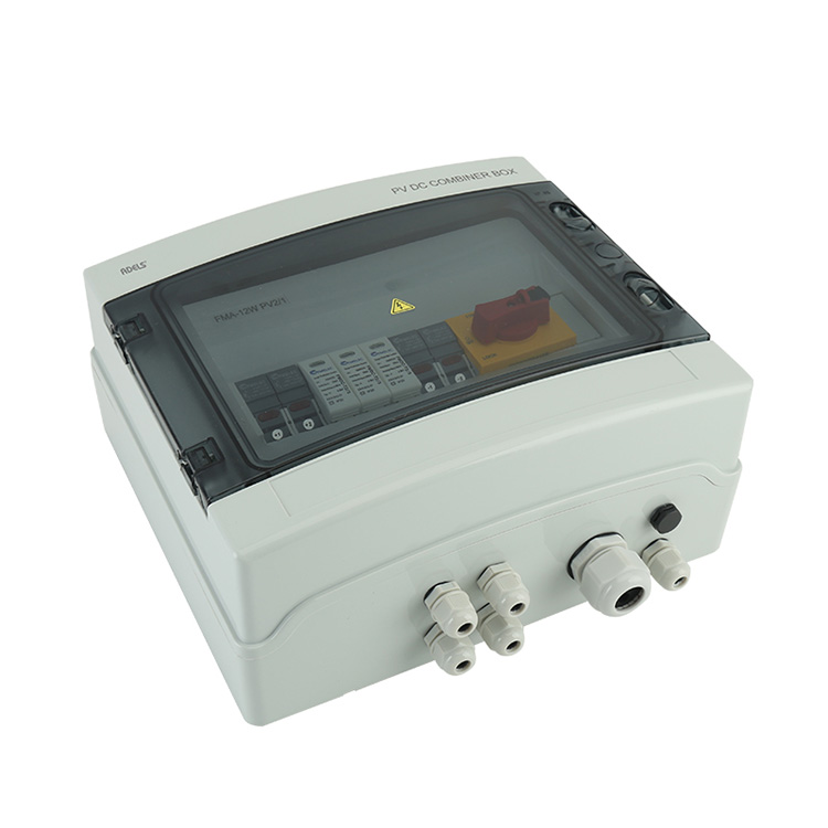 IP66 2 In 1 Out 2 Strings DC Solar PV Combiner Box Untuk Tata Surya